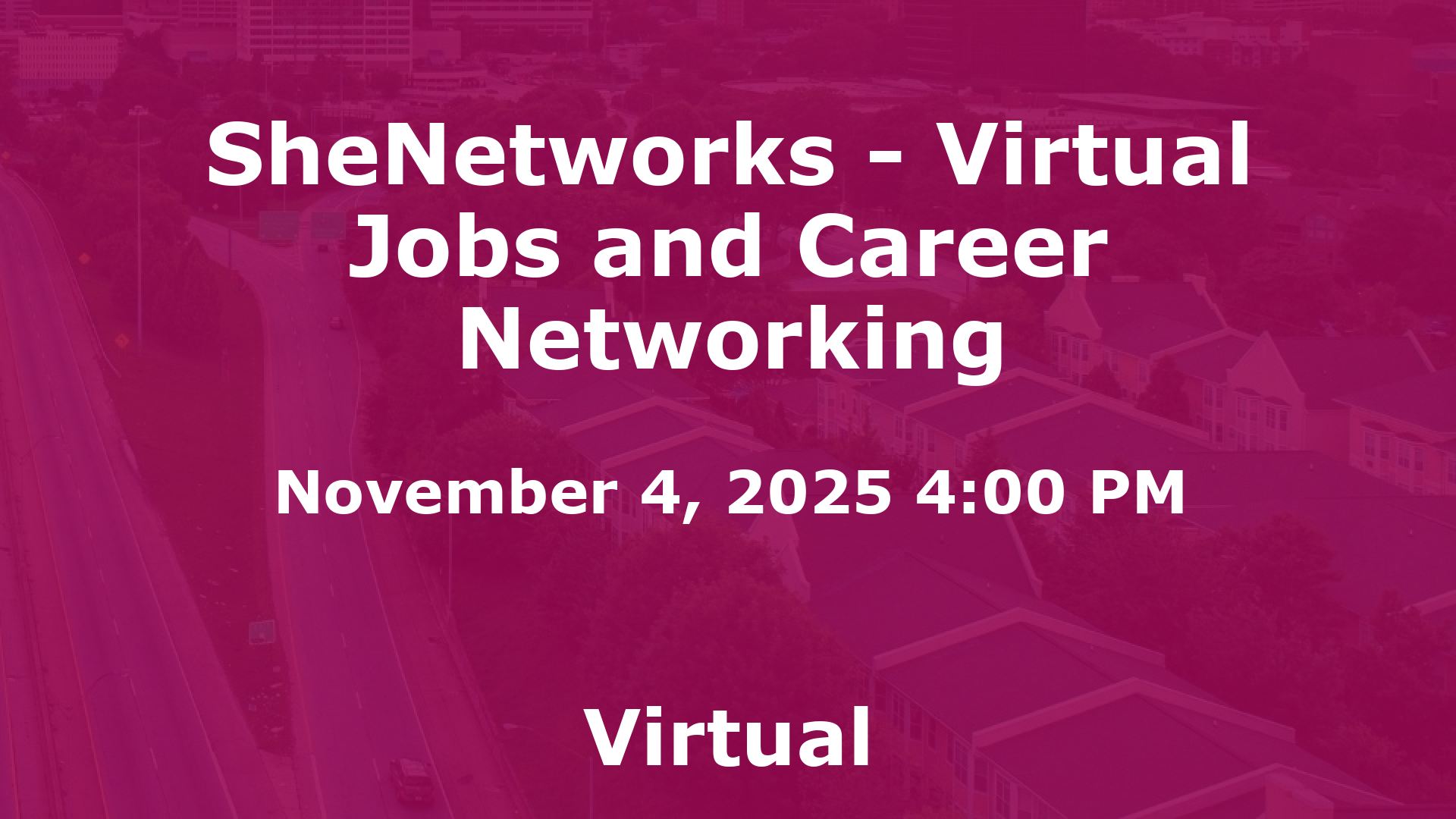 SheNetworks - Virtual Jobs and Career Networking event image